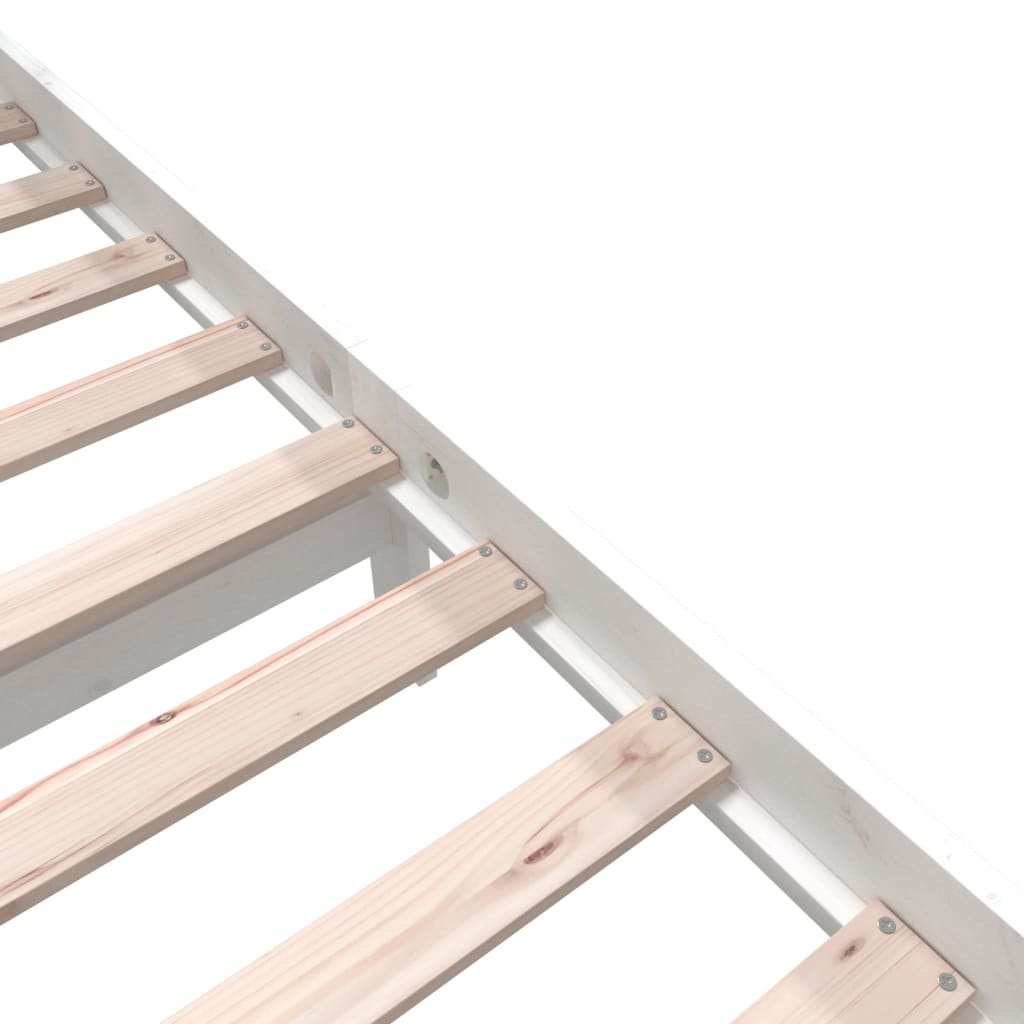 Cadre de lit sans matelas blanc bois massif 160x200 cm - XIOS