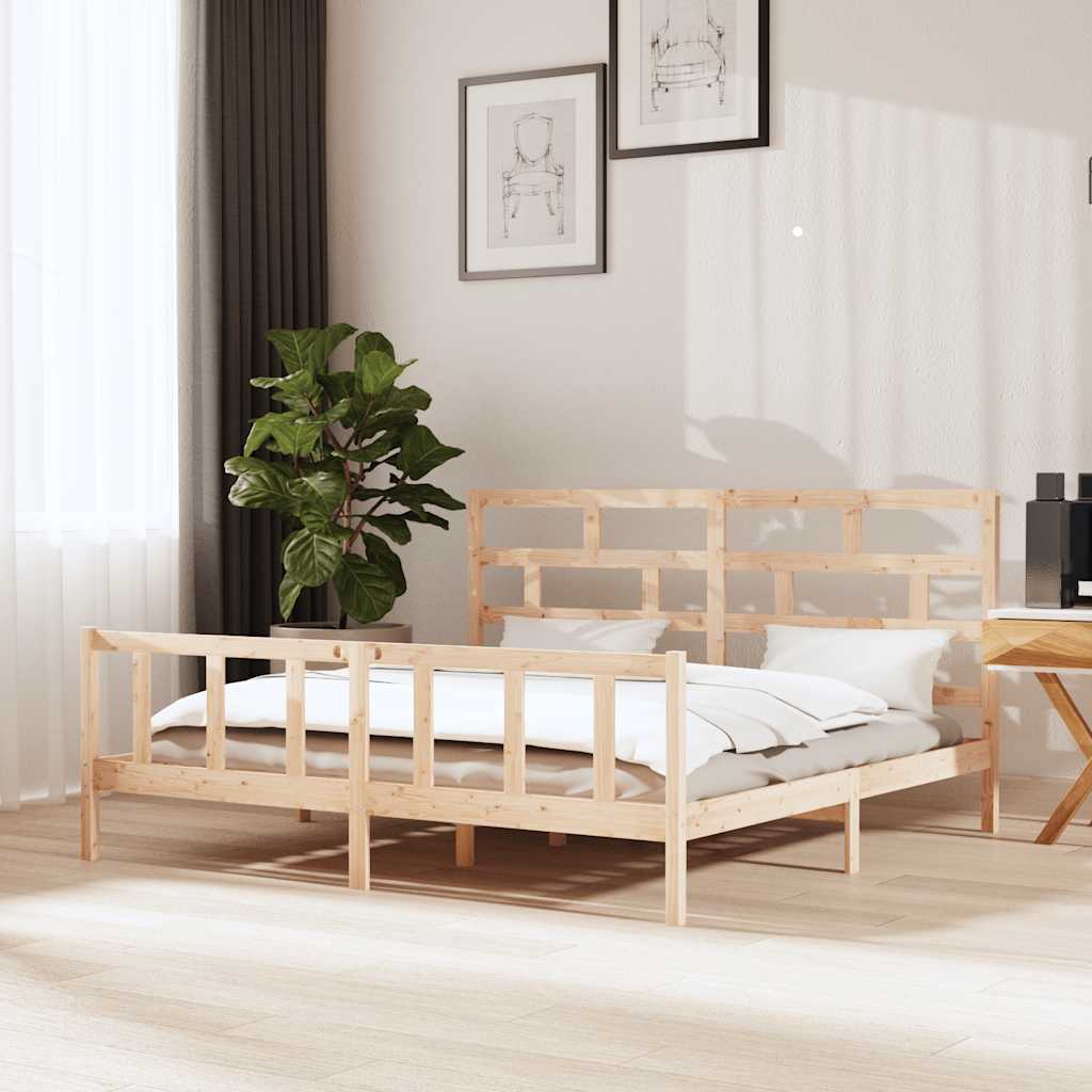 Cadre de lit sans matelas bois massif 200x200 cm - XIOS