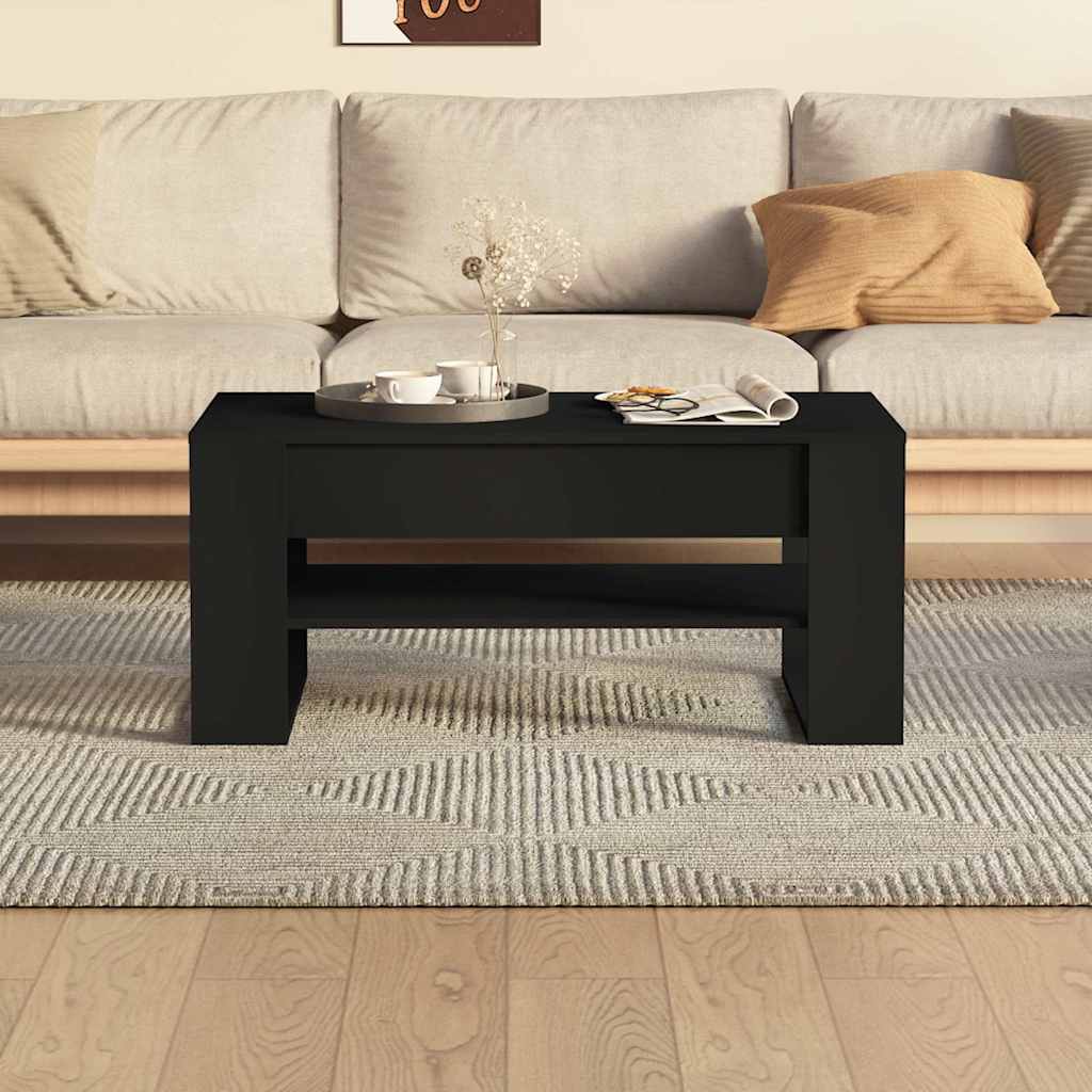 Table basse noir 102x55x45 cm bois d'ingénierie - XIOS