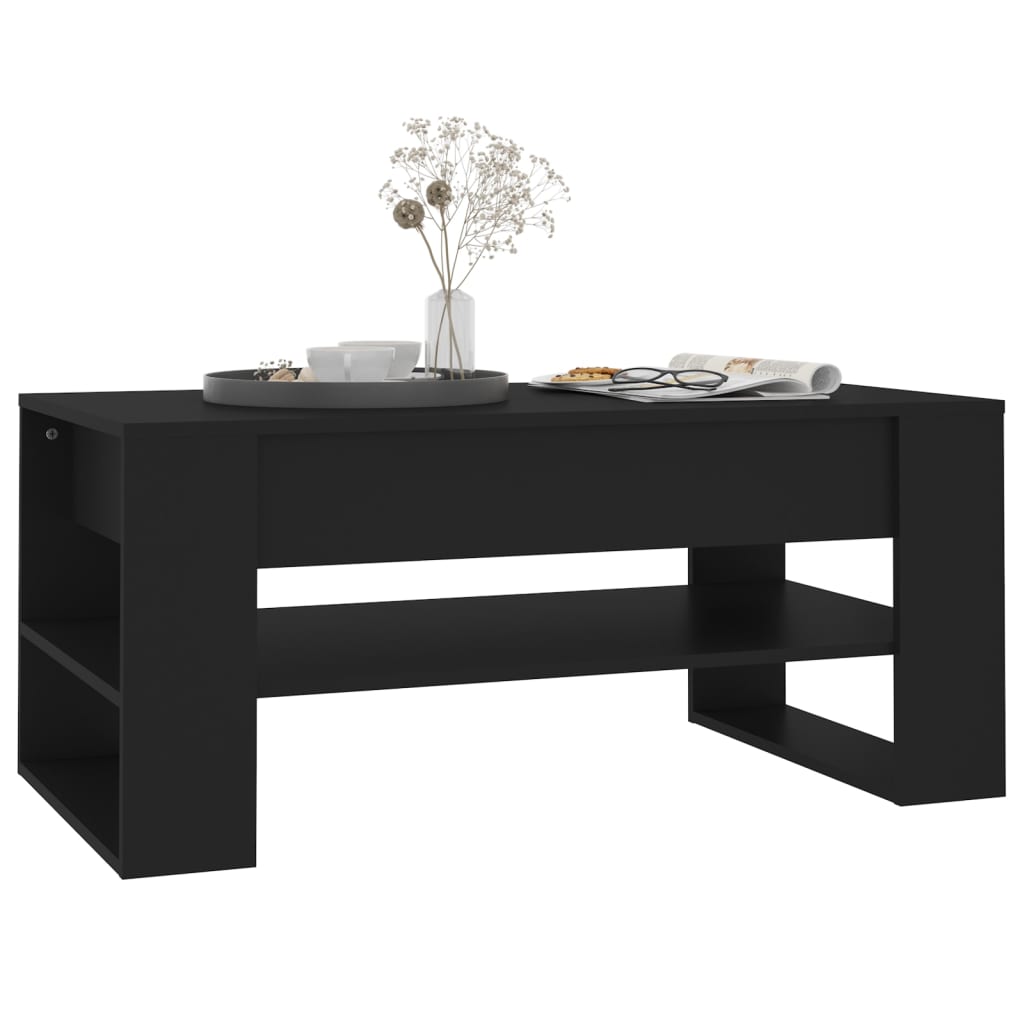 Table basse noir 102x55x45 cm bois d'ingénierie - XIOS