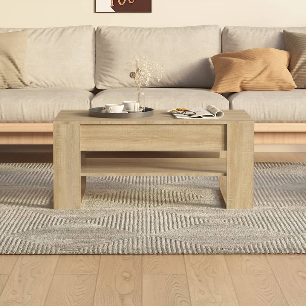 Table basse chêne sonoma 102x55x45 cm bois d'ingénierie - XIOS