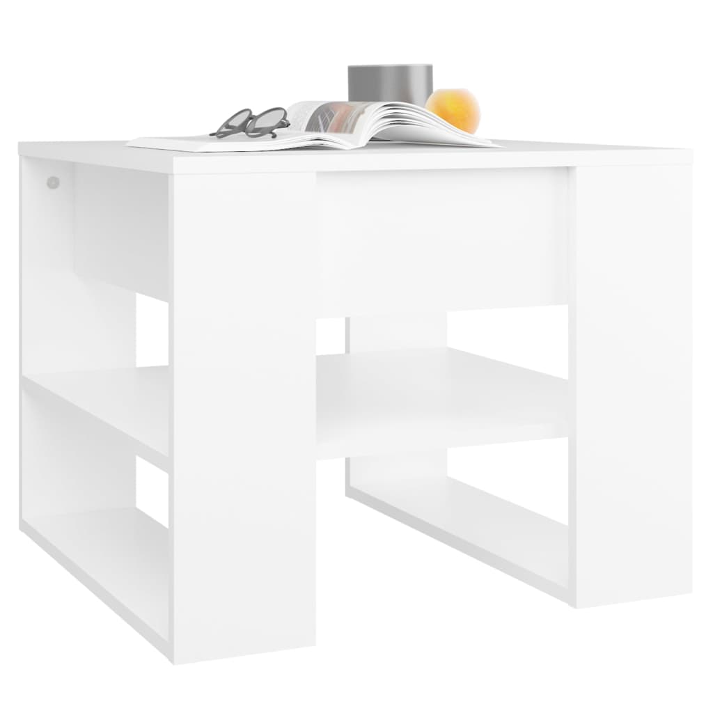 Table basse blanc 55,5x55x45 cm bois d'ingénierie - XIOS
