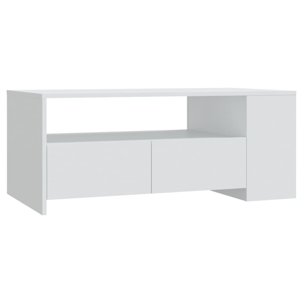 Table basse blanc 102x55x42 cm bois d'ingénierie - XIOS