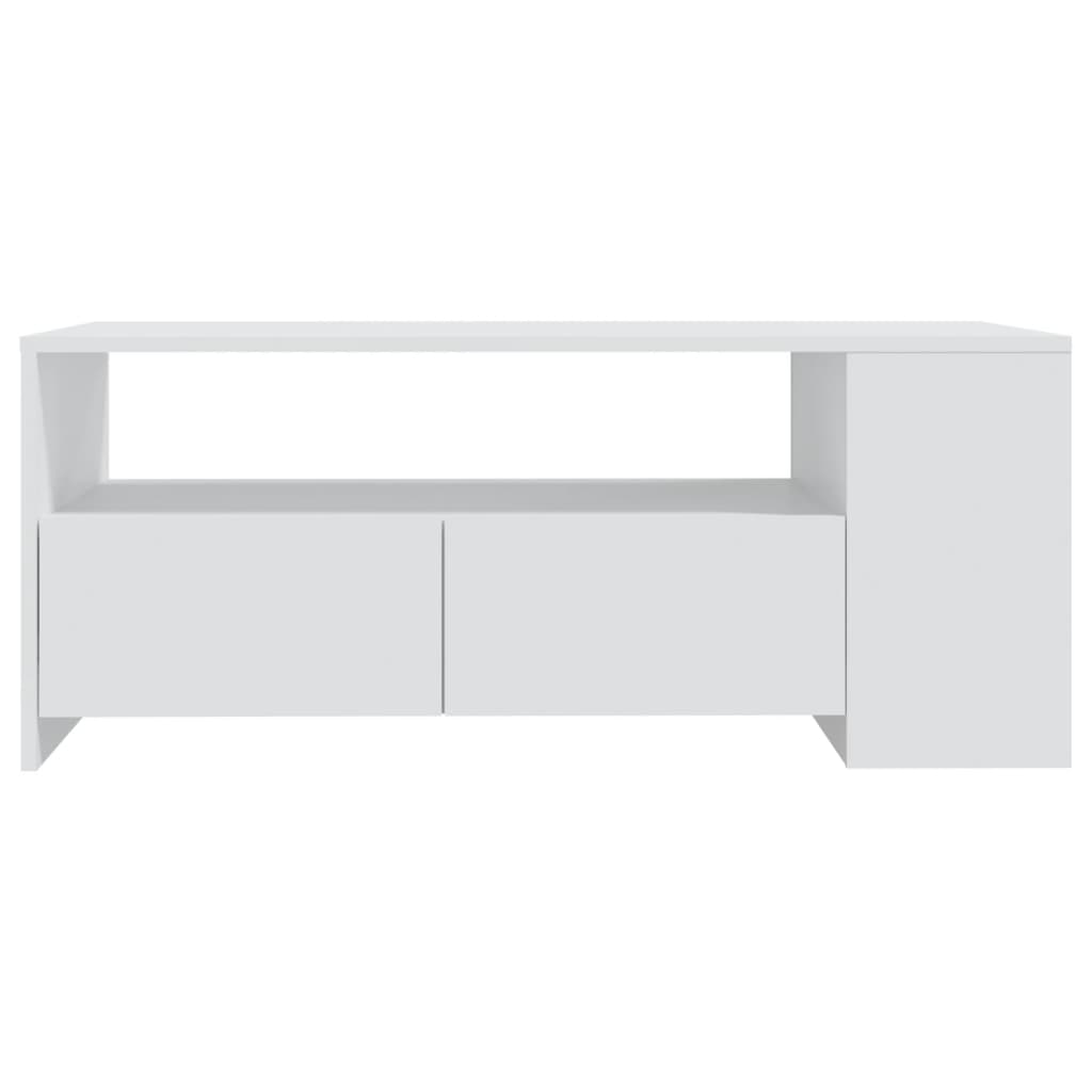 Table basse blanc 102x55x42 cm bois d'ingénierie - XIOS