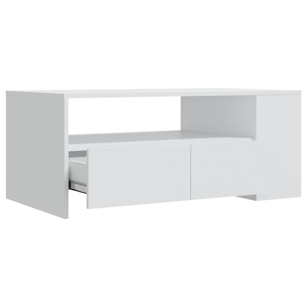 Table basse blanc 102x55x42 cm bois d'ingénierie - XIOS