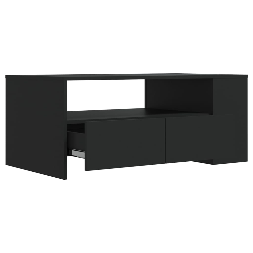 Table basse noir 102x55x42 cm bois d'ingénierie - XIOS