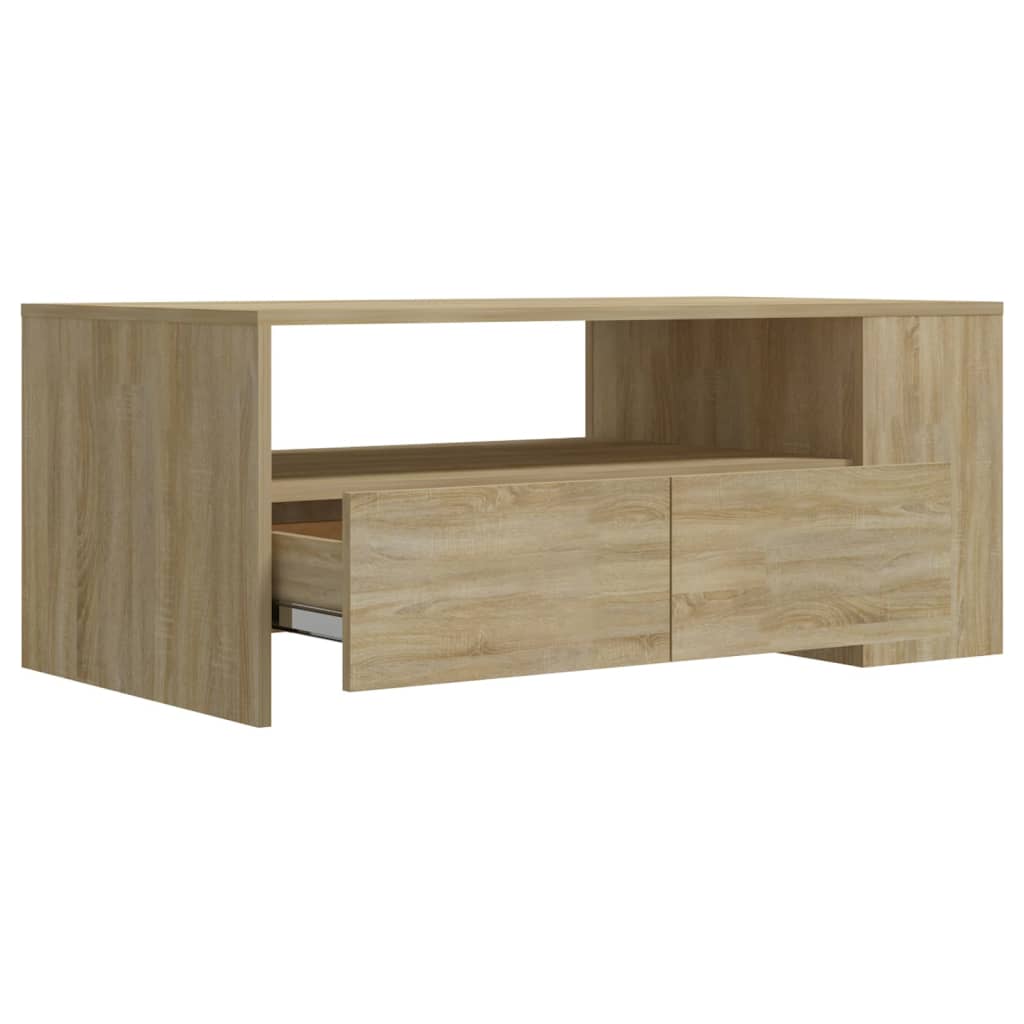 Table basse chêne sonoma 102x55x42 cm bois d'ingénierie - XIOS