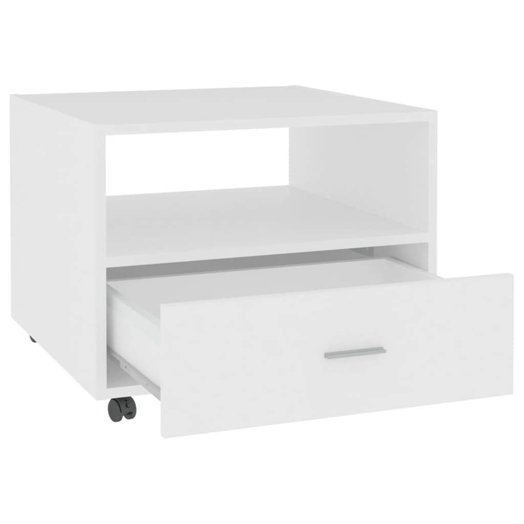 Table basse blanc 55x55x40 cm bois d'ingénierie - XIOS