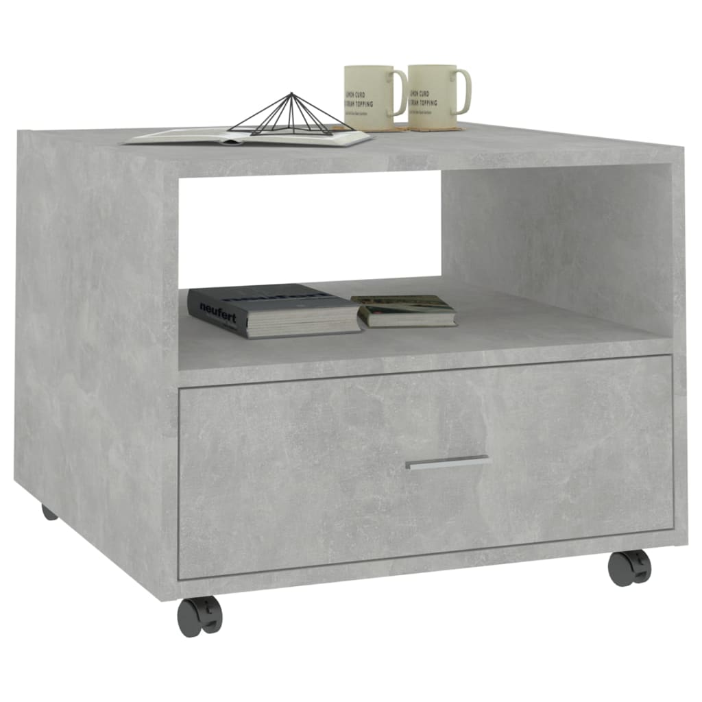 Table basse gris béton 55x55x40 cm bois d'ingénierie - XIOS