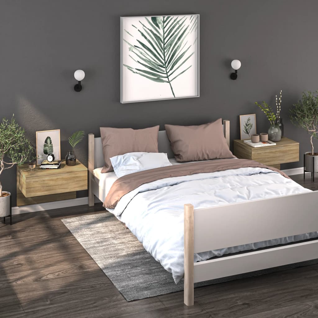 Tables de chevet murales 2 pcs Chêne sonoma - XIOS