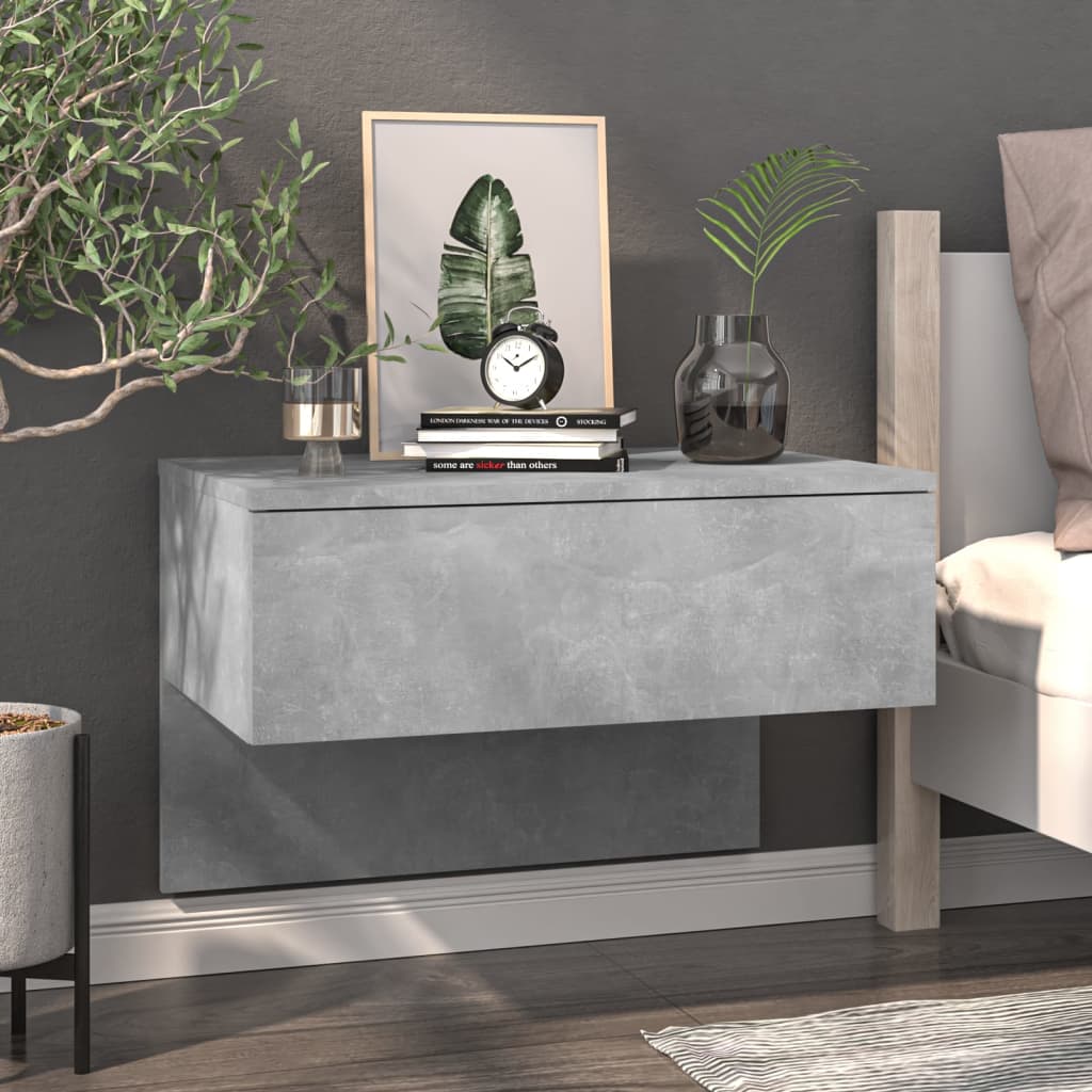 Tables de chevet murales 2 pcs Gris béton - XIOS