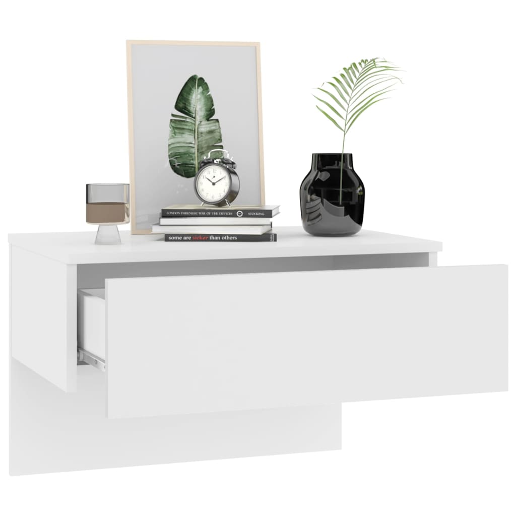 Tables de chevet murales 2 pcs Blanc brillant - XIOS