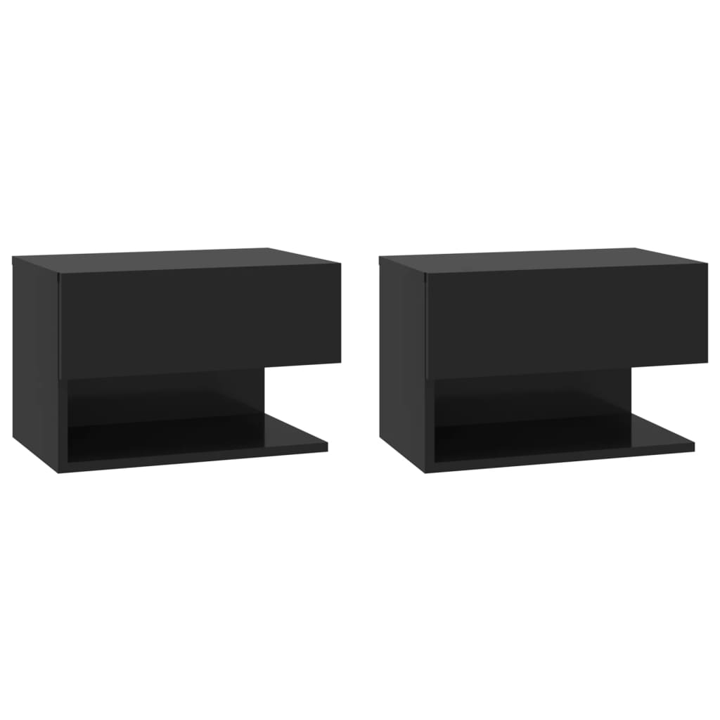 Tables de chevet murales 2 pcs Noir - XIOS
