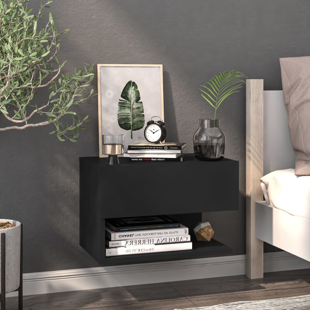 Tables de chevet murales 2 pcs Noir - XIOS