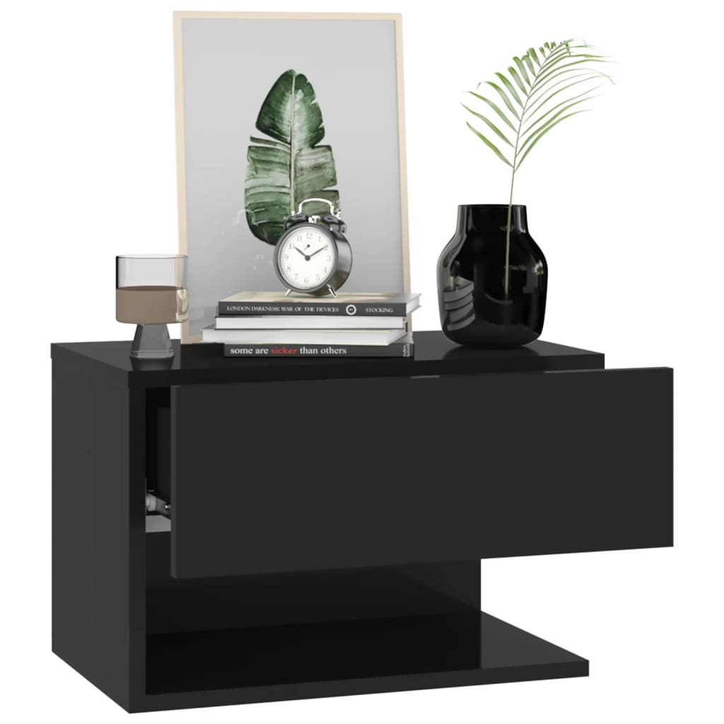 Tables de chevet murales 2 pcs Noir - XIOS