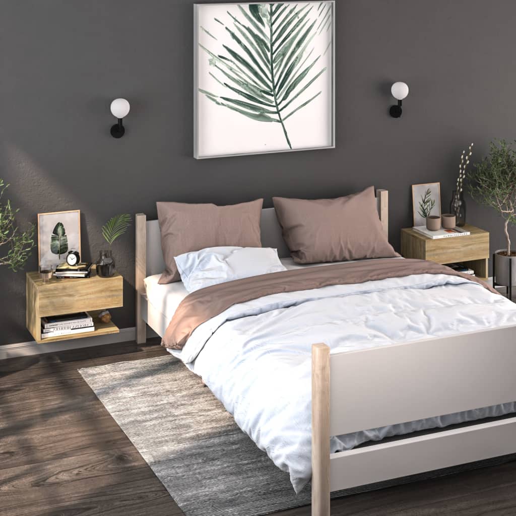 Tables de chevet murales 2 pcs Chêne sonoma - XIOS