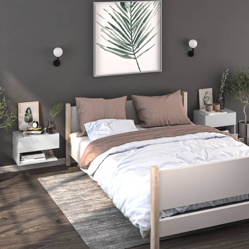 Table de chevet murale Blanc brillant - XIOS