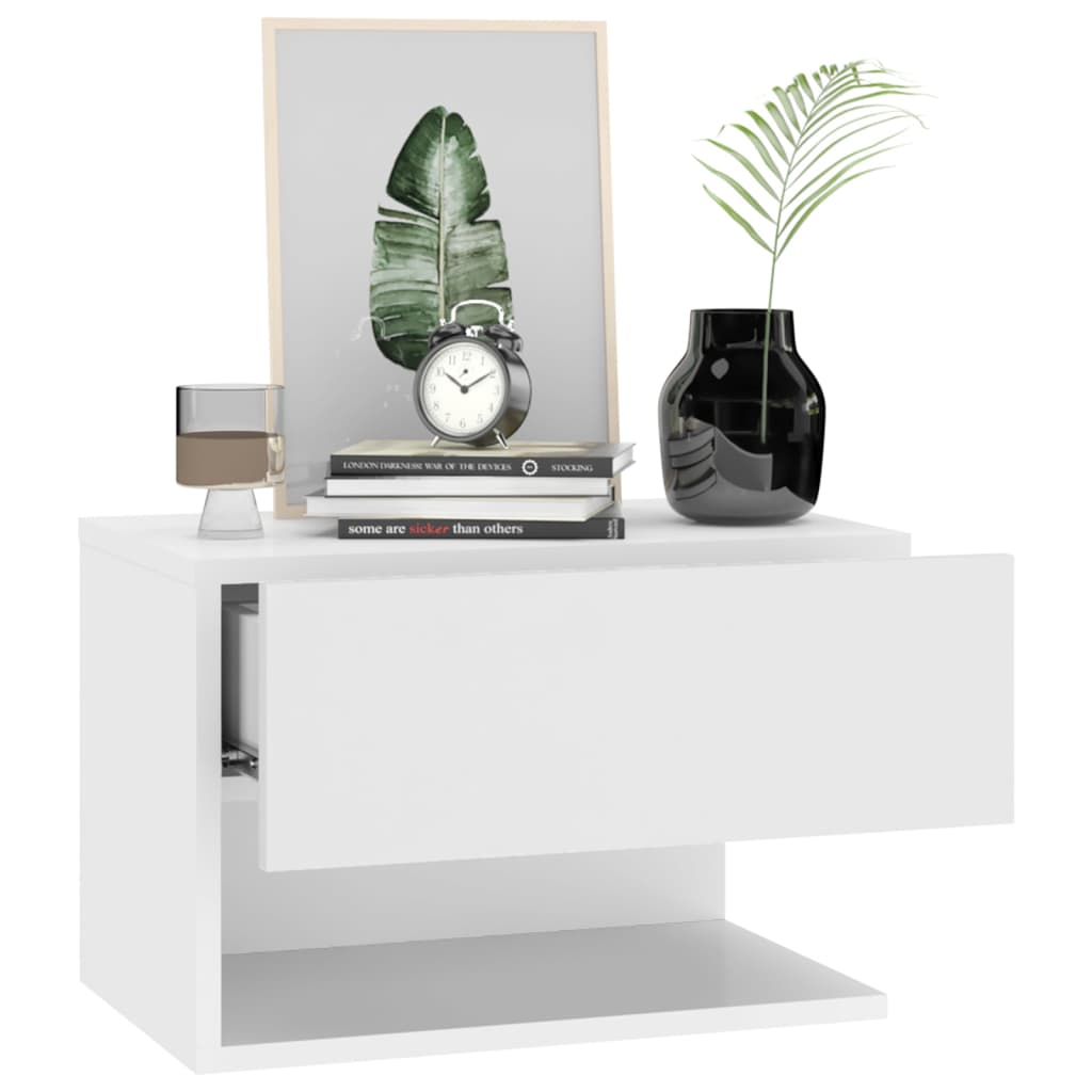 Table de chevet murale Blanc brillant - XIOS
