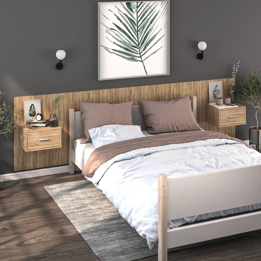Tables de chevet murales 2 pcs Chêne sonoma - XIOS