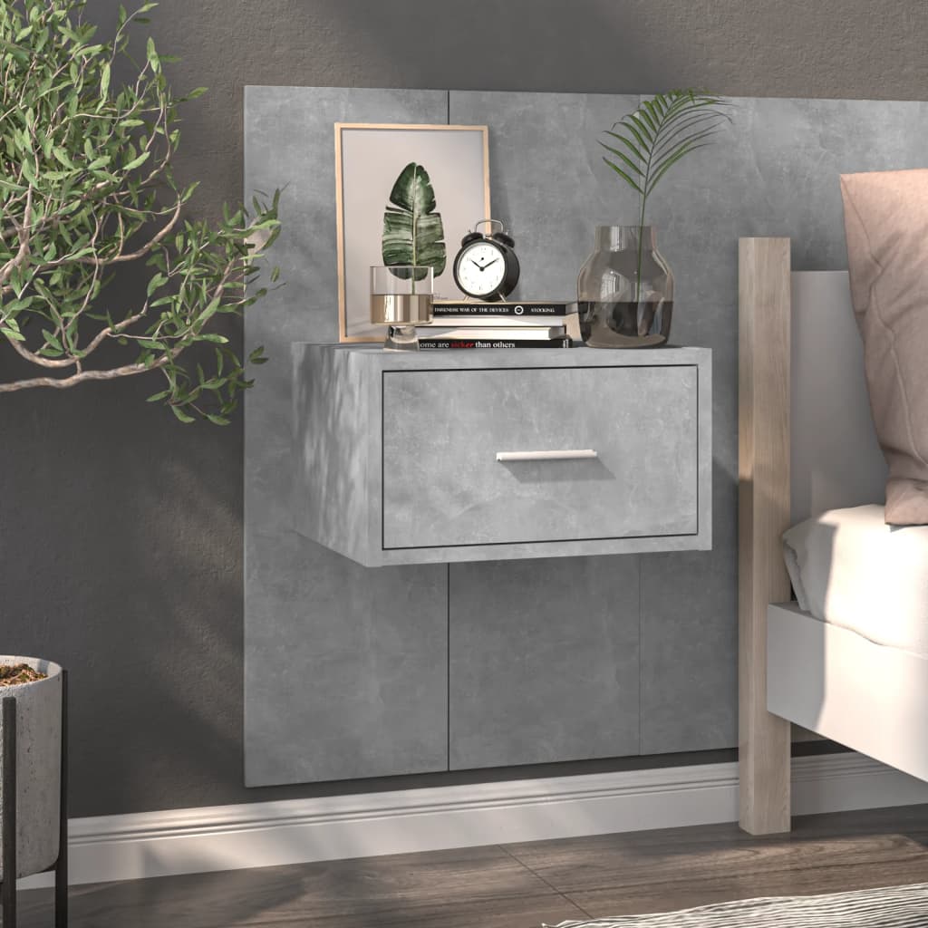 Tables de chevet murales 2 pcs Gris béton - XIOS