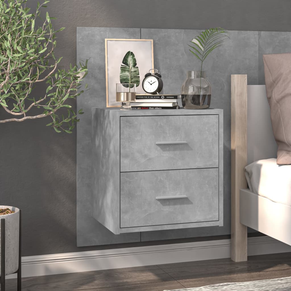 Tables de chevet murales 2 pcs Gris béton - XIOS