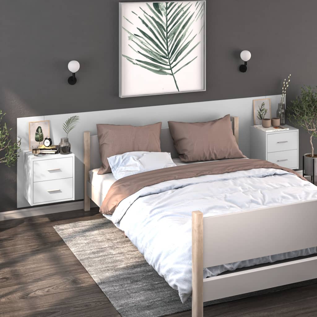 Table de chevet murale Blanc brillant - XIOS
