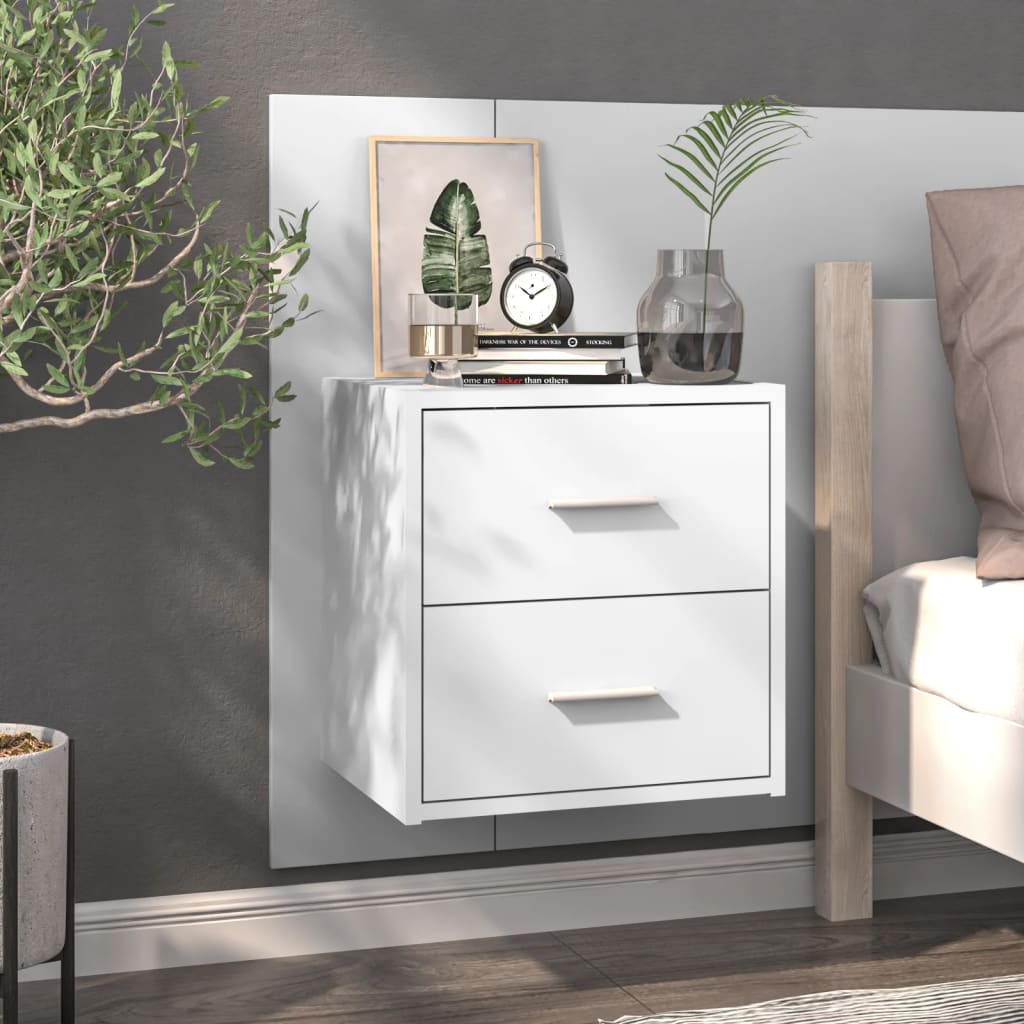 Table de chevet murale Blanc brillant - XIOS