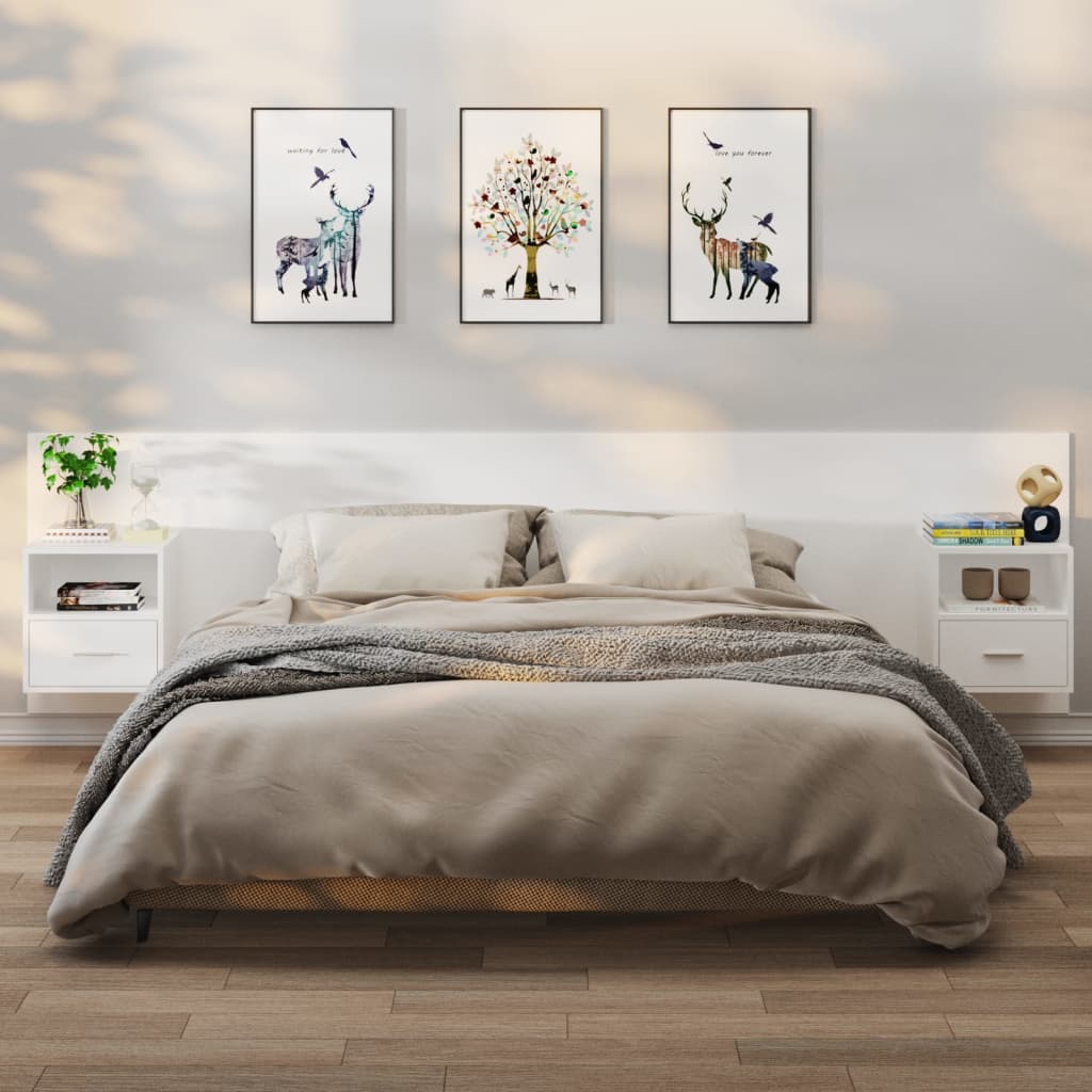 Tables de chevet murales 2 pcs Blanc - XIOS