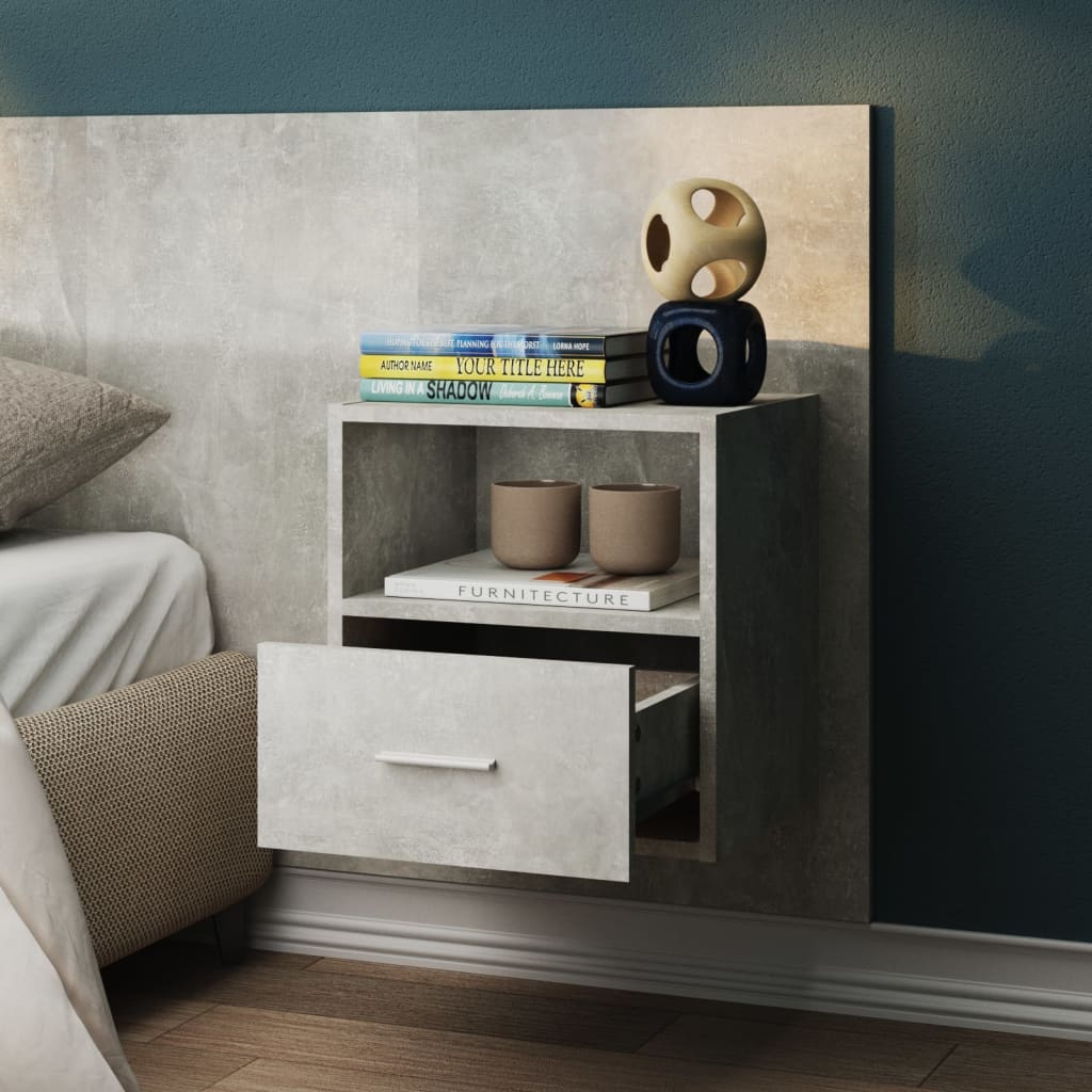Tables de chevet murales 2 pcs Gris béton - XIOS