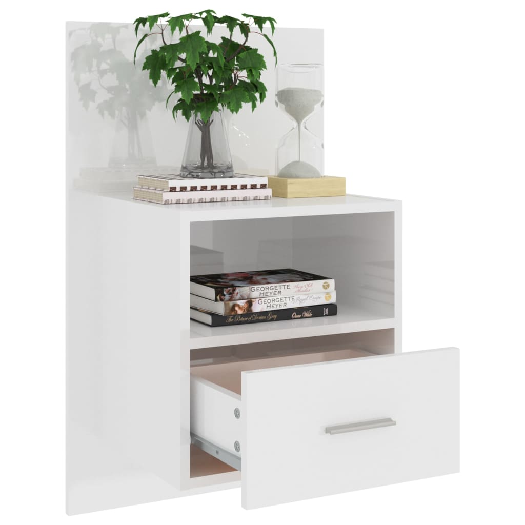 Table de chevet murale Blanc brillant - XIOS
