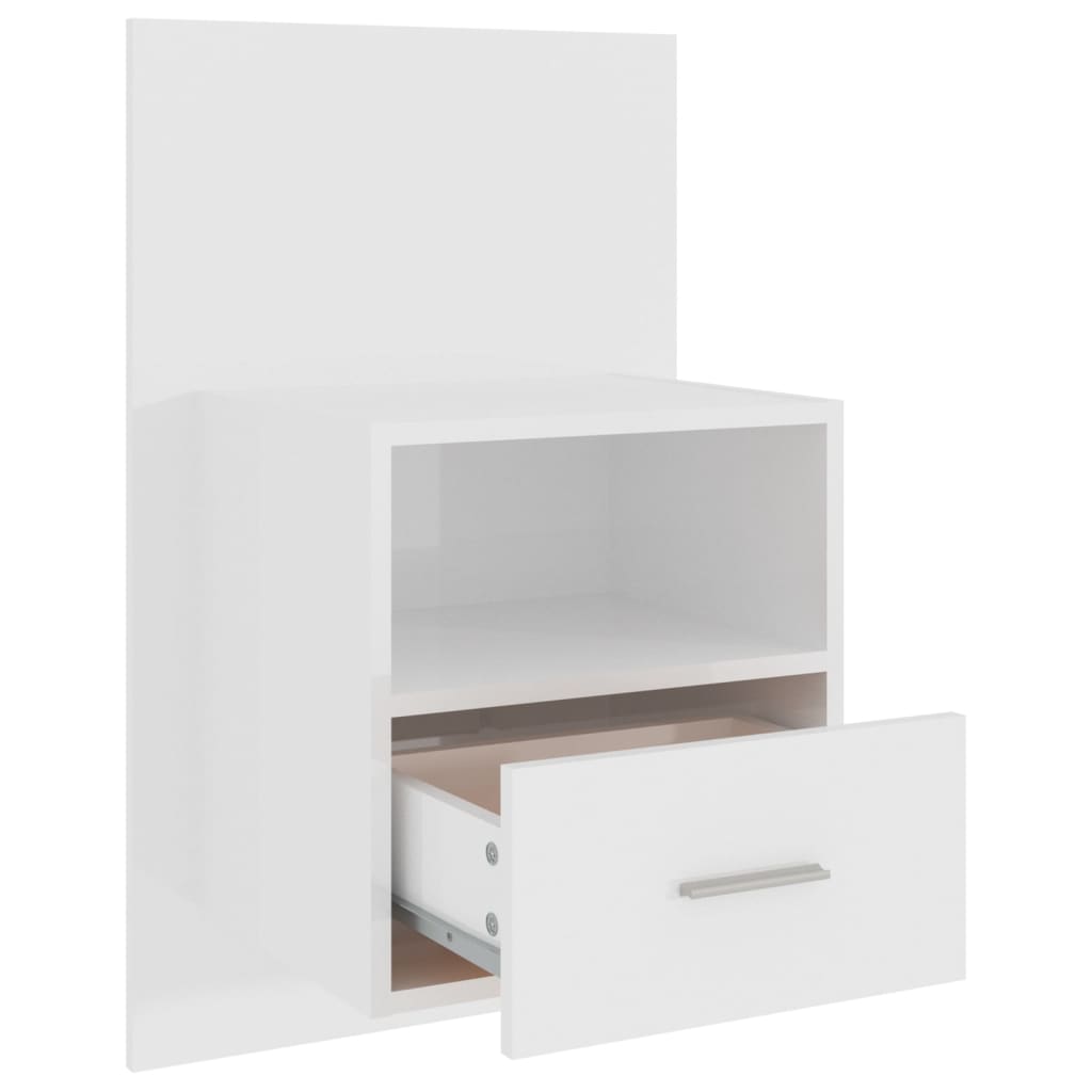 Table de chevet murale Blanc brillant - XIOS