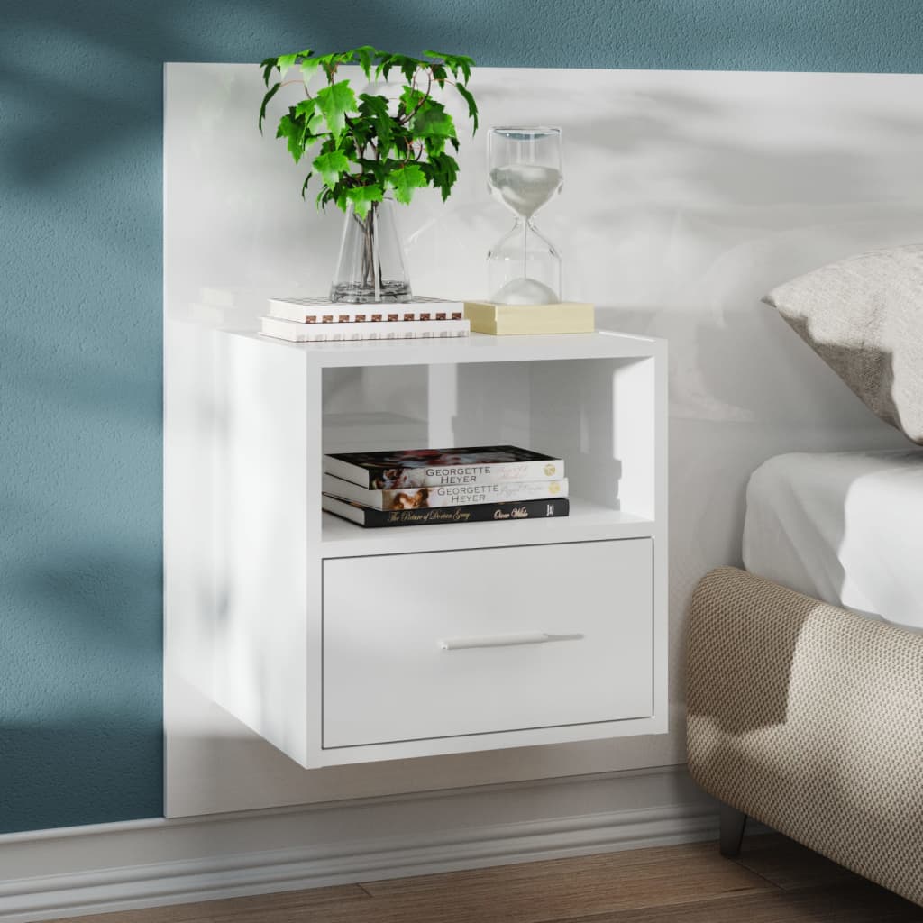 Table de chevet murale Blanc brillant - XIOS