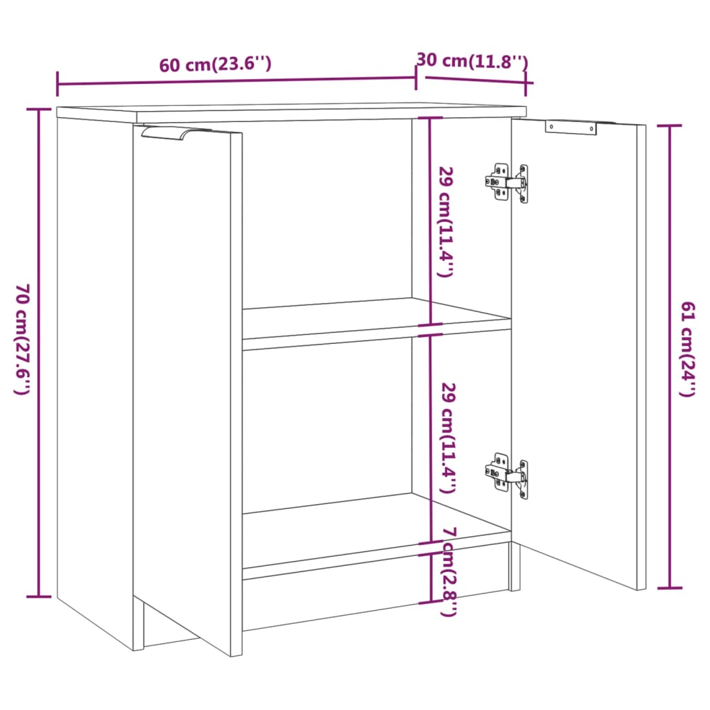 Buffet Chêne sonoma 60x30x70 cm Bois d'ingénierie - XIOS