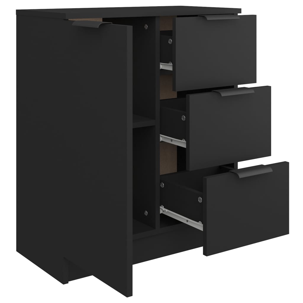 Buffet noir 60x30x70 cm bois d'ingénierie - XIOS