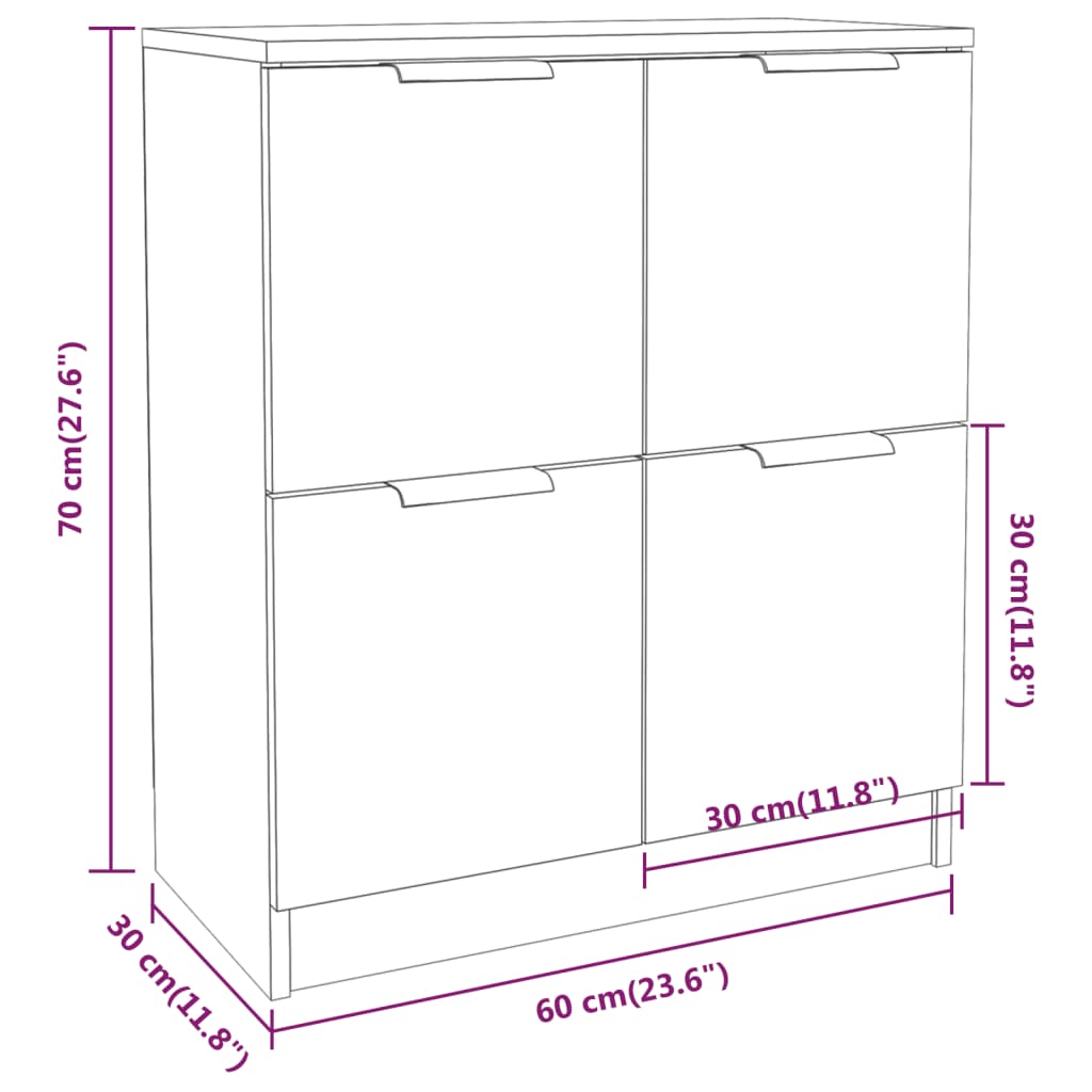 Buffet Blanc 60x30x70 cm Bois d'ingénierie - XIOS