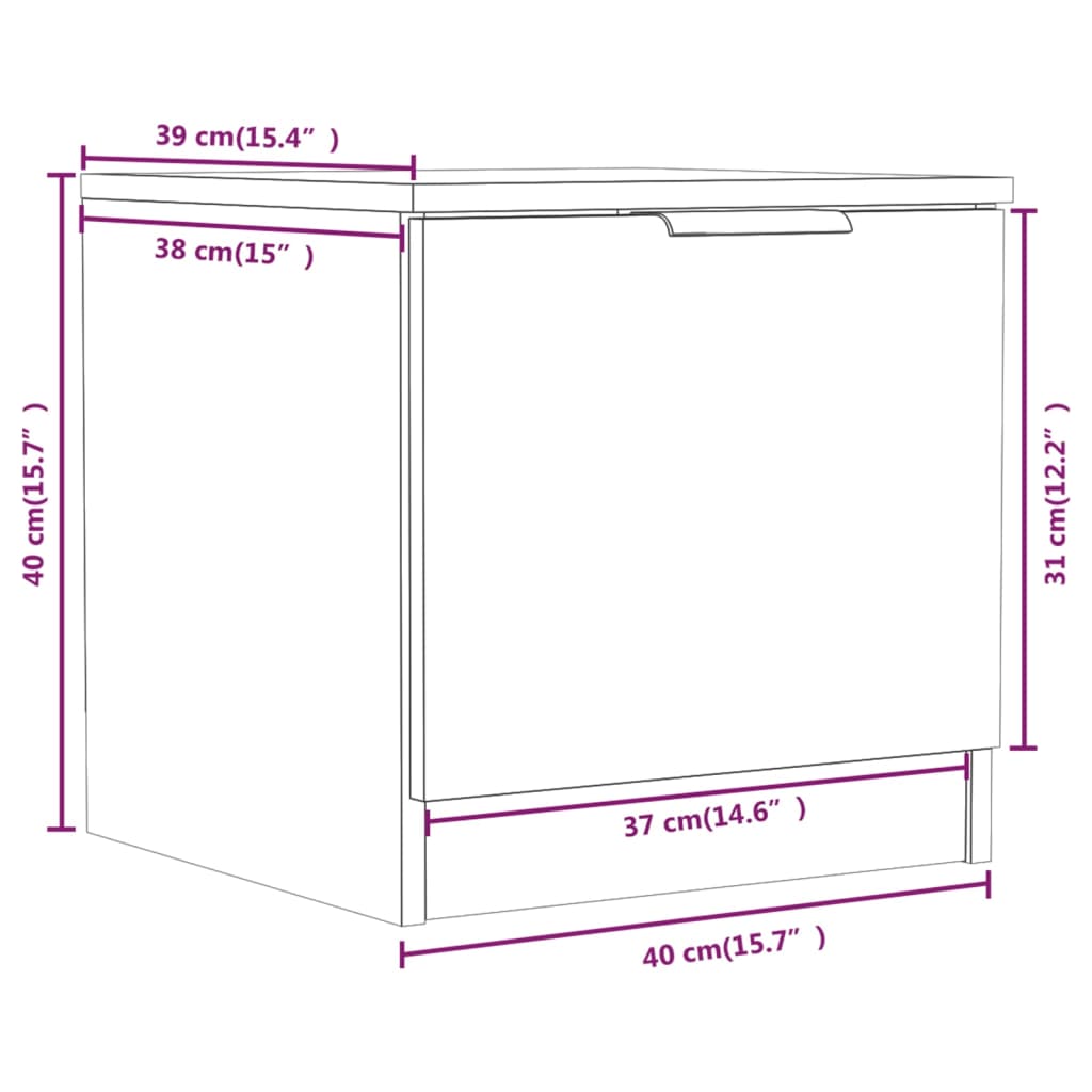 Tables de chevet 2 pcs Blanc 40x39x40 cm - XIOS