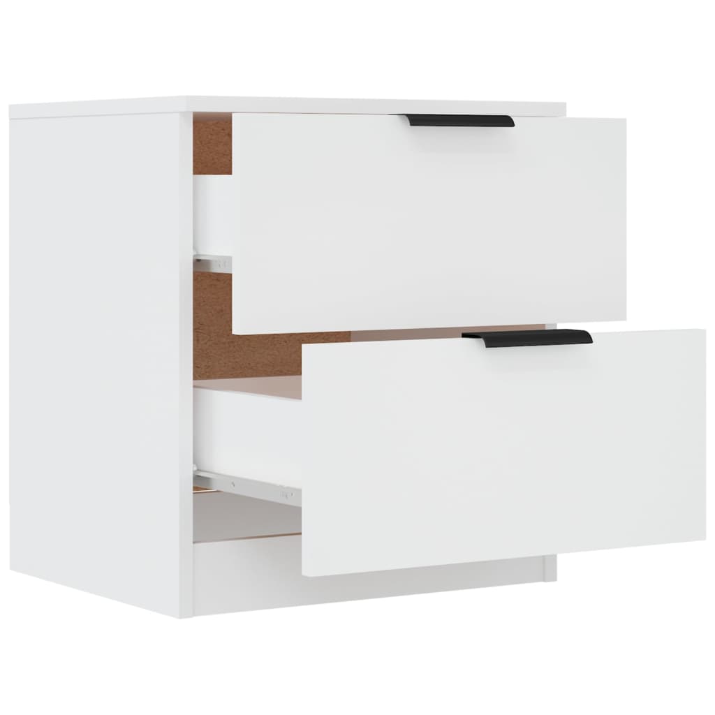 Tables de chevet 2 pcs Blanc Bois d'ingénierie - XIOS