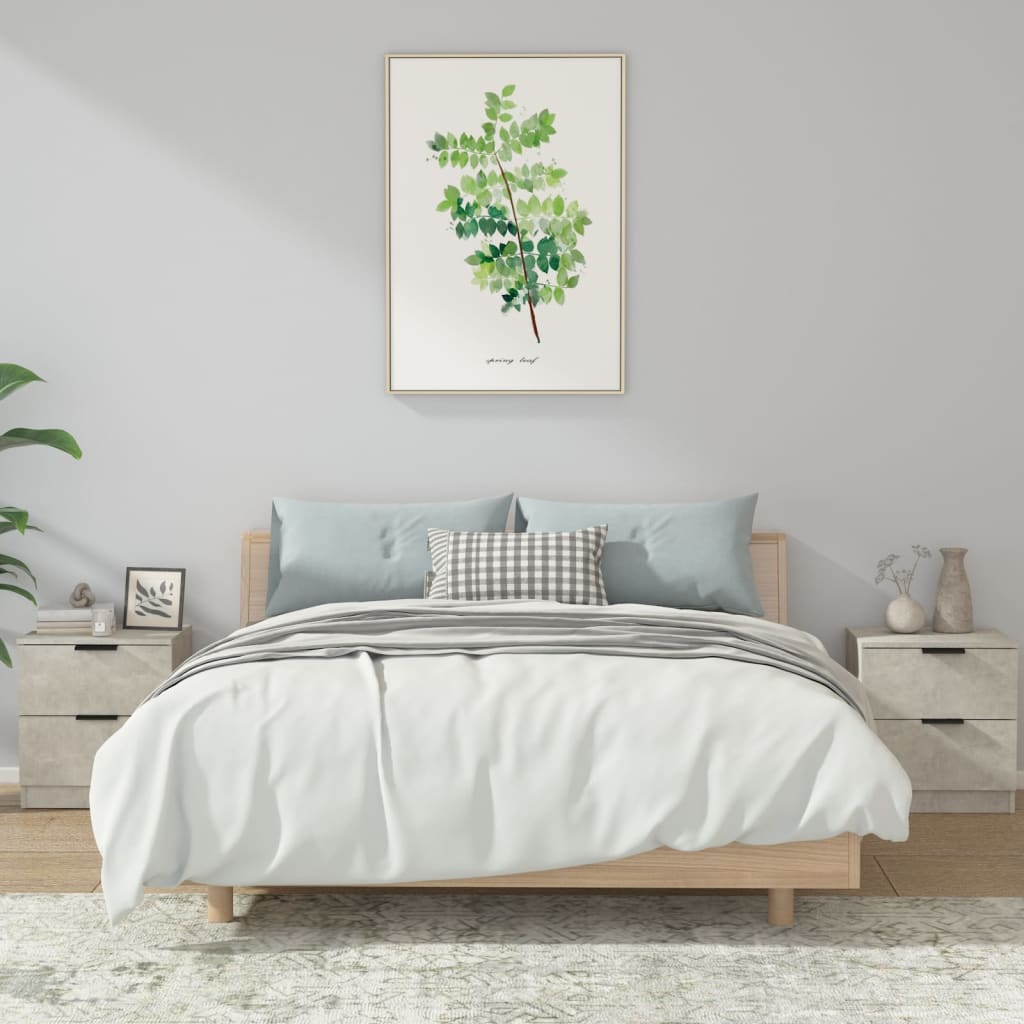 Tables de chevet 2 pcs Gris béton Bois d'ingénierie - XIOS