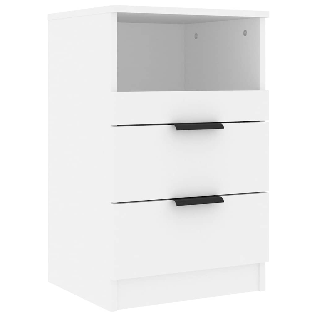 Tables de chevet 2 pcs Blanc Bois d'ingénierie - XIOS