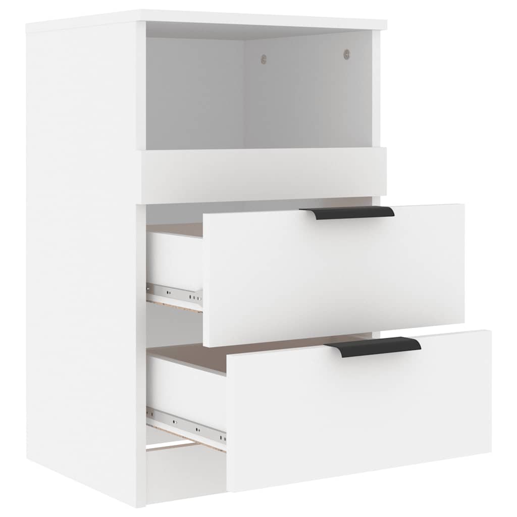Tables de chevet 2 pcs Blanc Bois d'ingénierie - XIOS