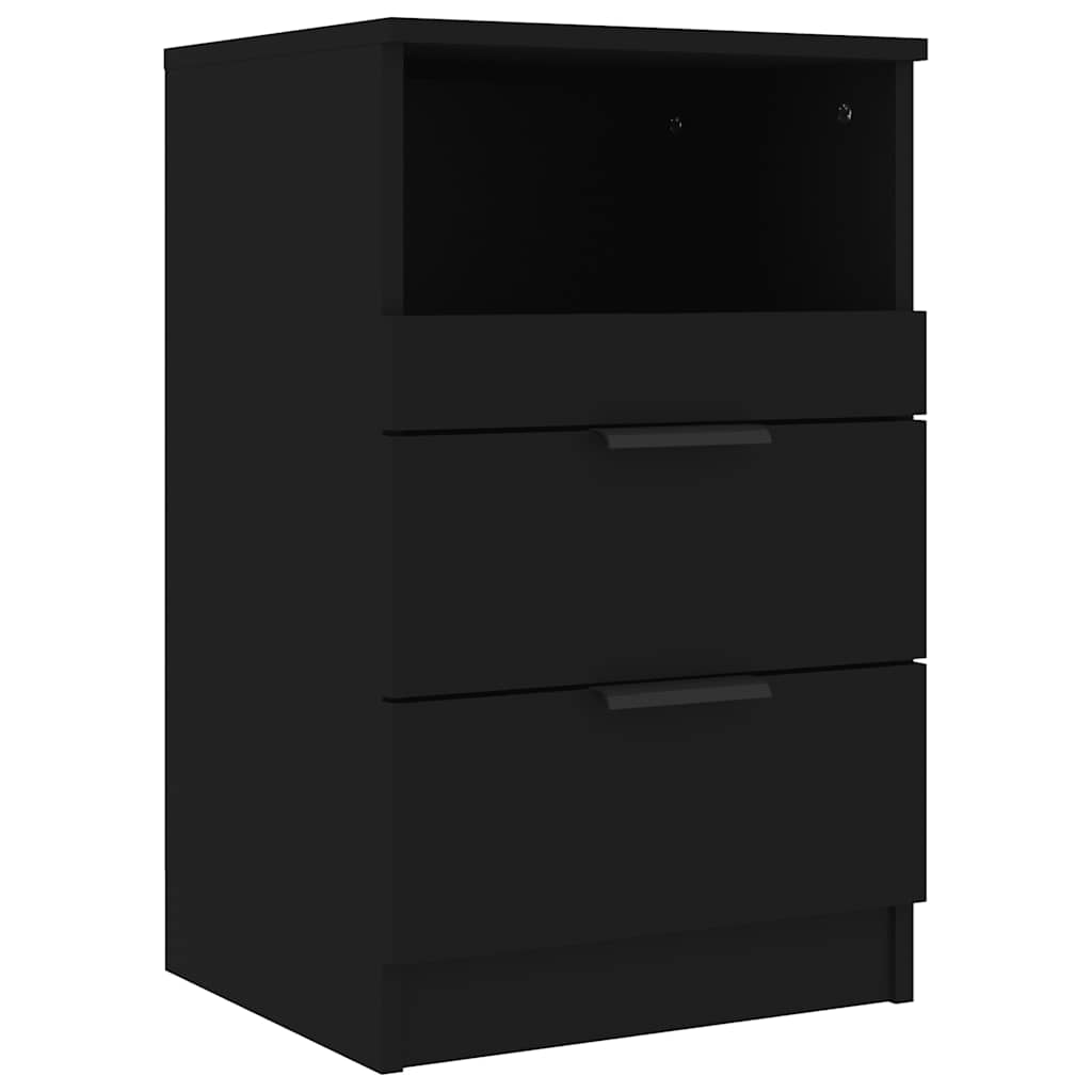 Tables de chevet 2 pcs Noir Bois d'ingénierie - XIOS