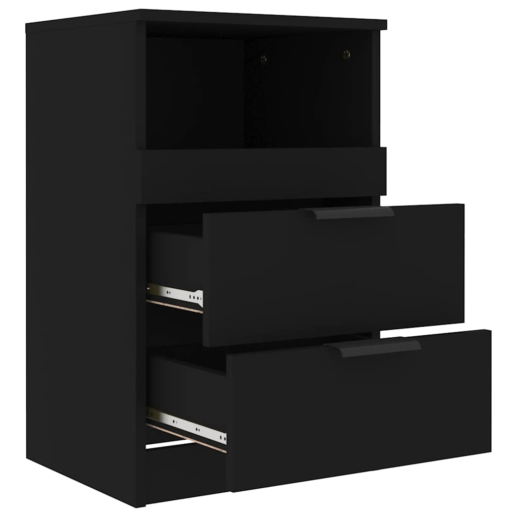 Tables de chevet 2 pcs Noir Bois d'ingénierie - XIOS