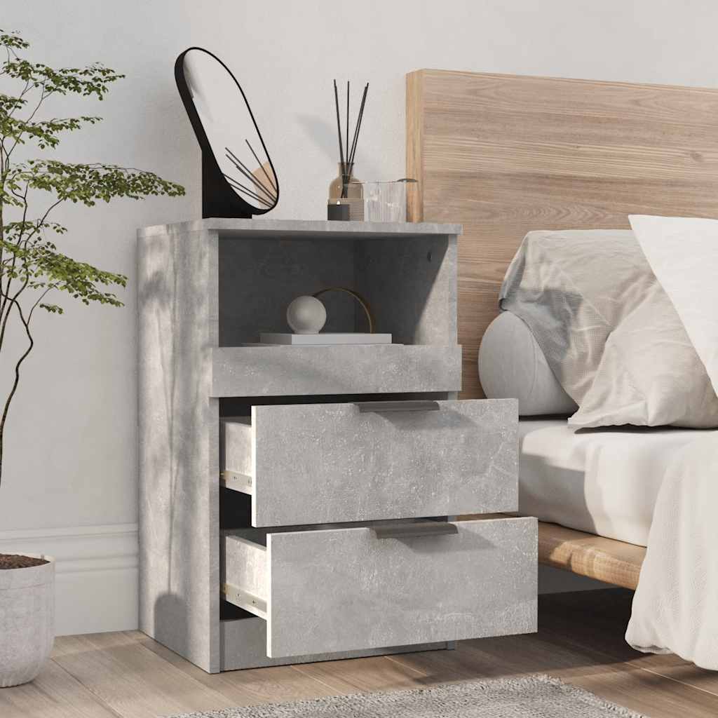 Tables de chevet 2 pcs Gris béton Bois d'ingénierie - XIOS
