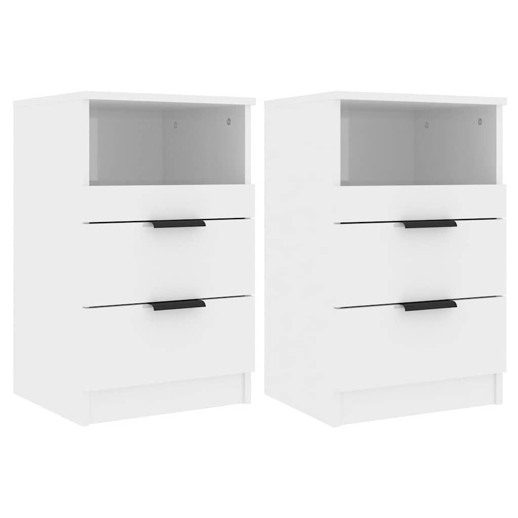 Tables de chevet 2 pcs Blanc brillant Bois d'ingénierie - XIOS