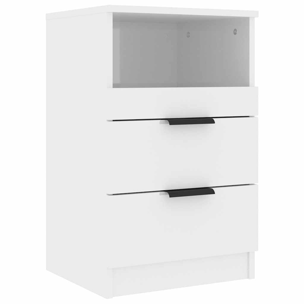 Tables de chevet 2 pcs Blanc brillant Bois d'ingénierie - XIOS
