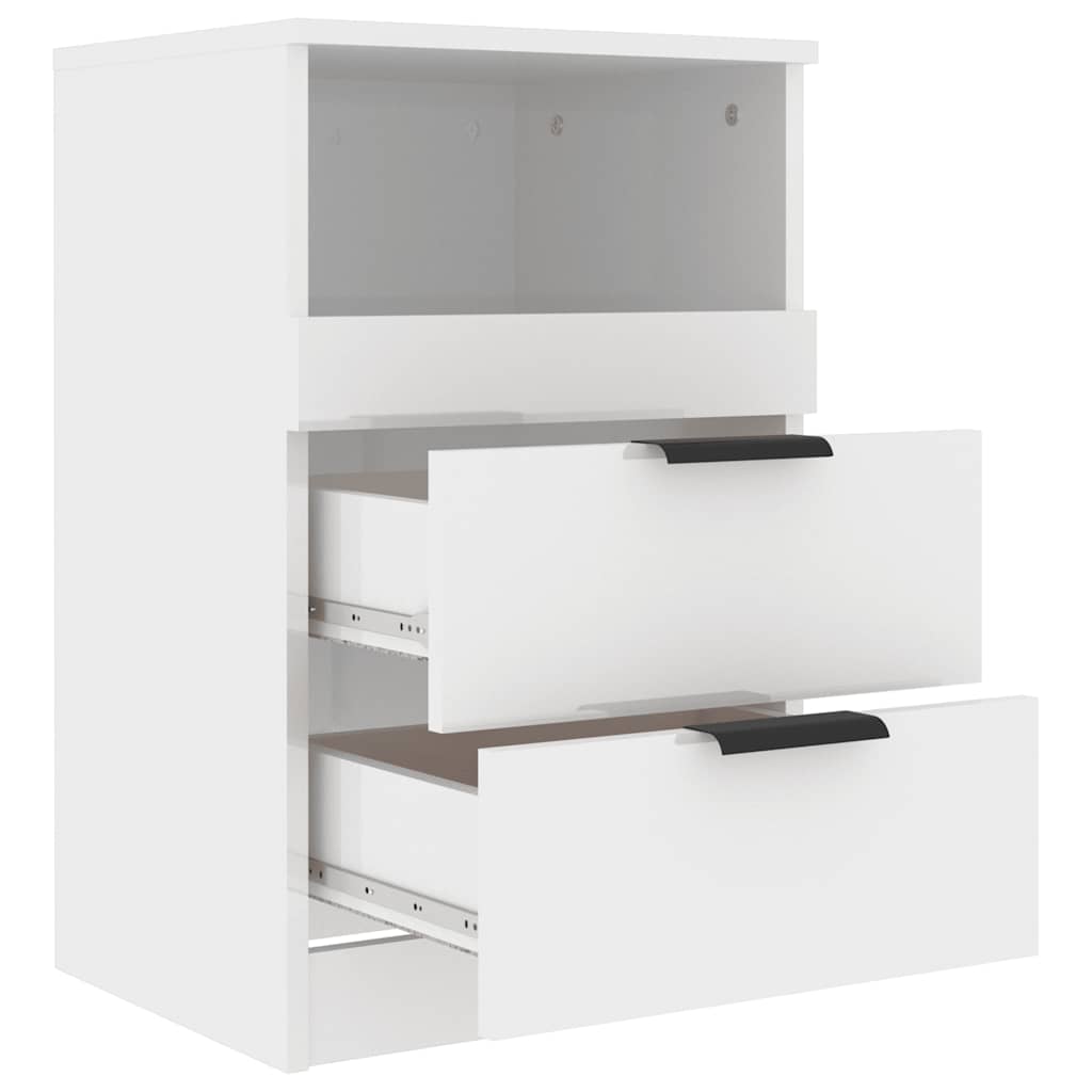 Tables de chevet 2 pcs Blanc brillant Bois d'ingénierie - XIOS