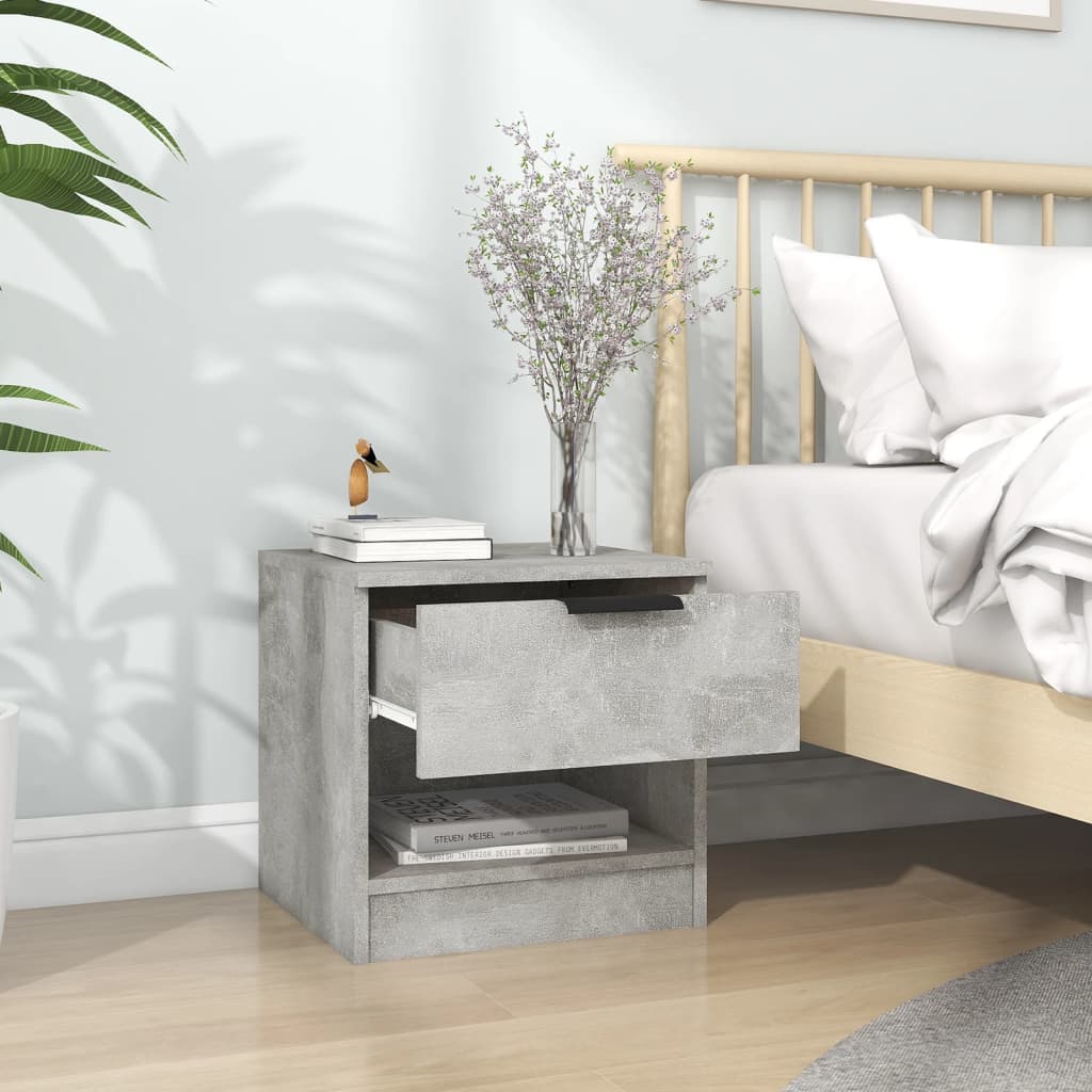 Tables de chevet 2 pcs Gris béton Bois d'ingénierie - XIOS