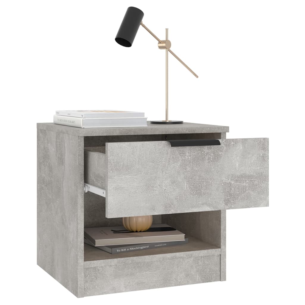 Tables de chevet 2 pcs Gris béton Bois d'ingénierie - XIOS
