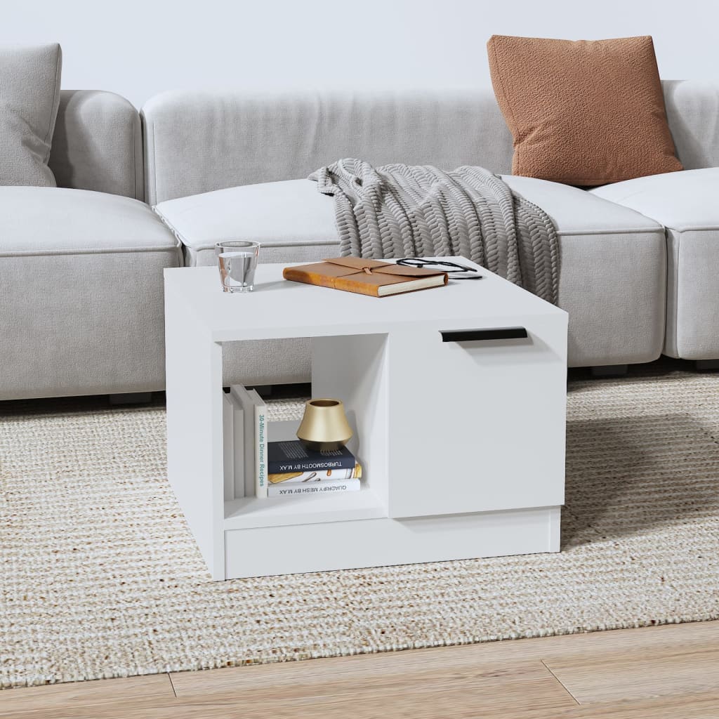 Table basse Blanc 50x50x36 cm Bois d'ingénierie - XIOS