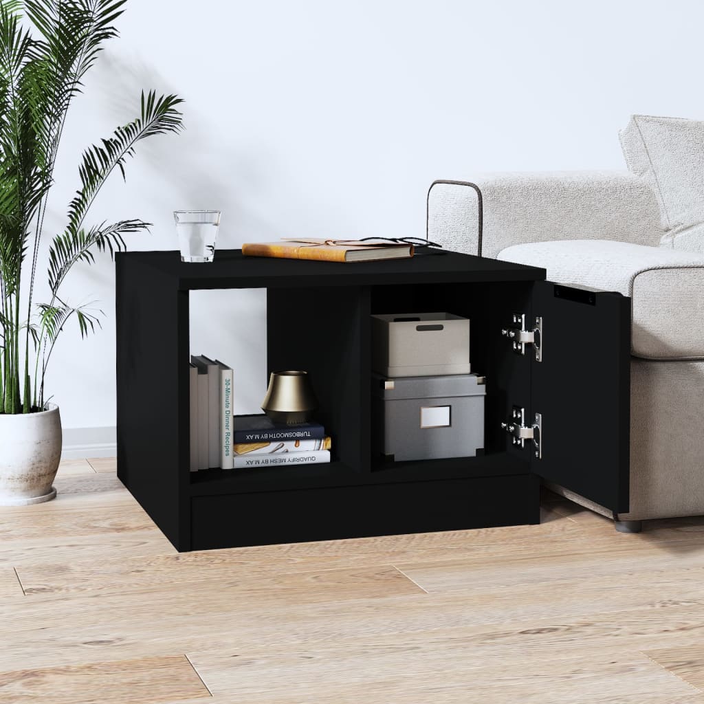 Table basse noir 50x50x36 cm bois d'ingénierie - XIOS